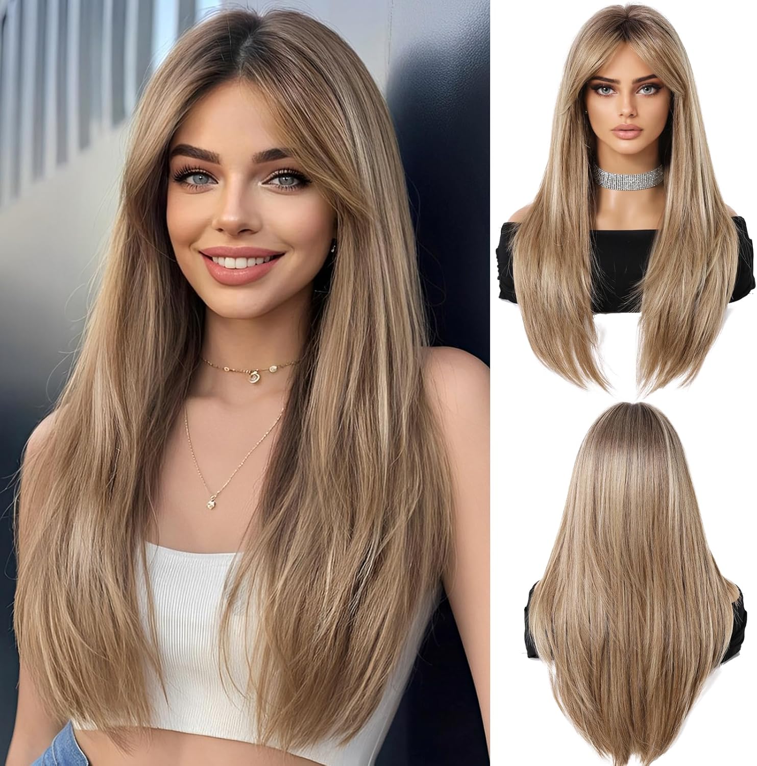 Perruques Blondes Ombrees Pour