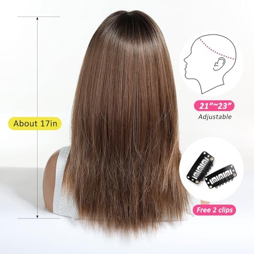 Vue 4 de Perruques Brunes Ombrees Pour