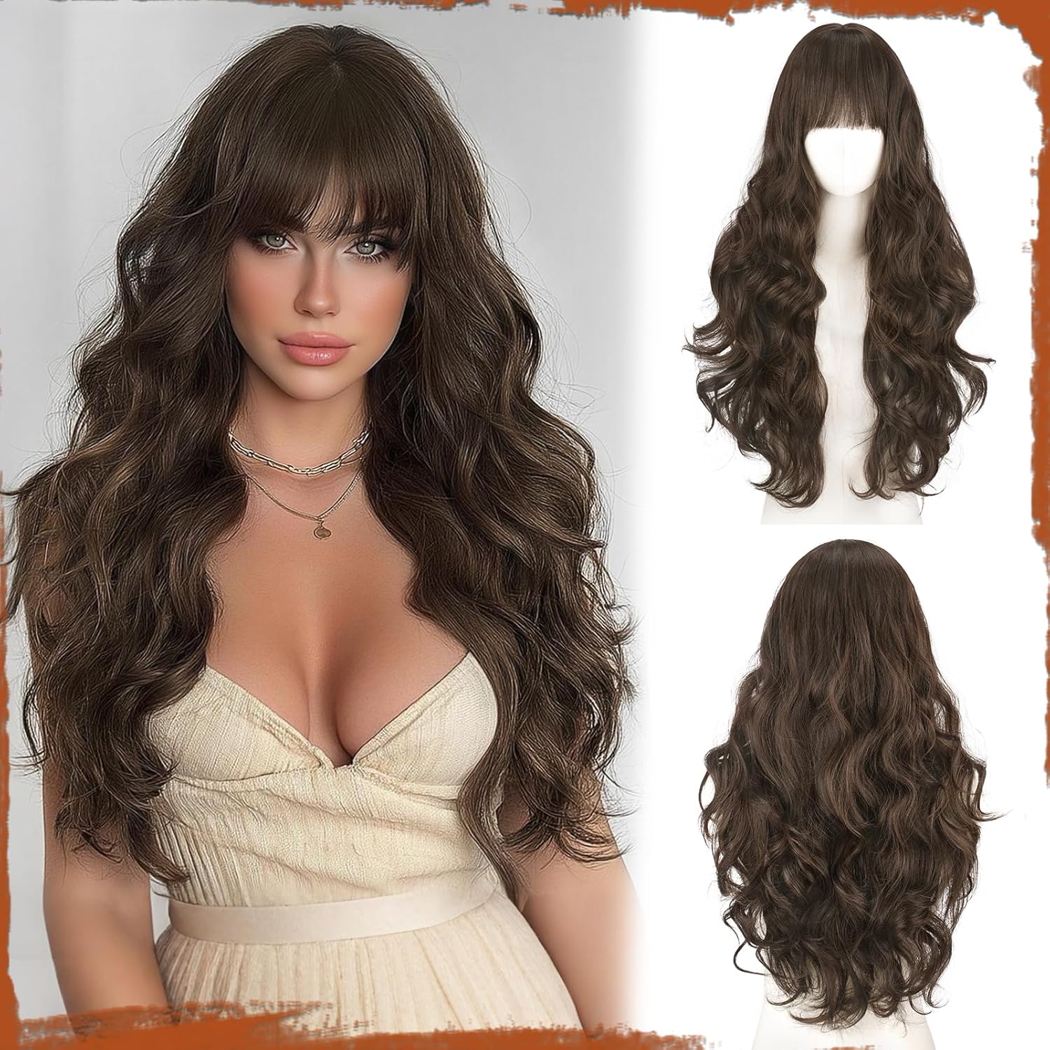 Sofeiyan Perruque Longue Ondulee