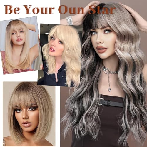 Vue 7 de Perruques Style Bob Melange