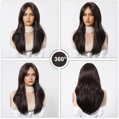 Vue 5 de Esmee Perruque Brune Longue