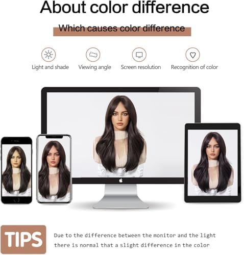 Vue 7 de Esmee Perruque Brune Longue