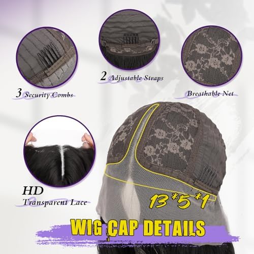 Vue 4 de Feshfen Perruque Lace Front