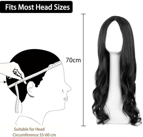 Vue 4 de Perruque Noir Perruque Femme