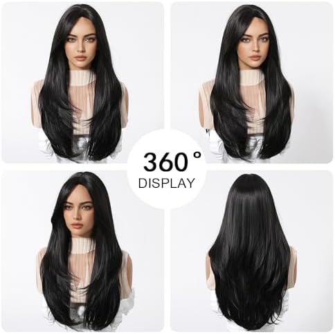 Vue 5 de Perruques Noir Pour Femmes
