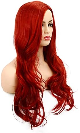 Vue 4 de Perruque Rouge Dames Longues