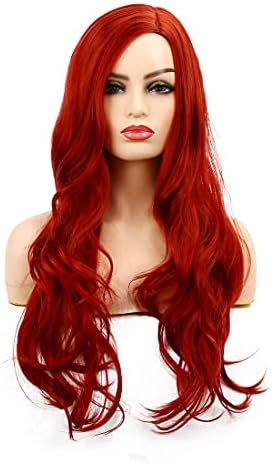 Vue 5 de Perruque Rouge Dames Longues