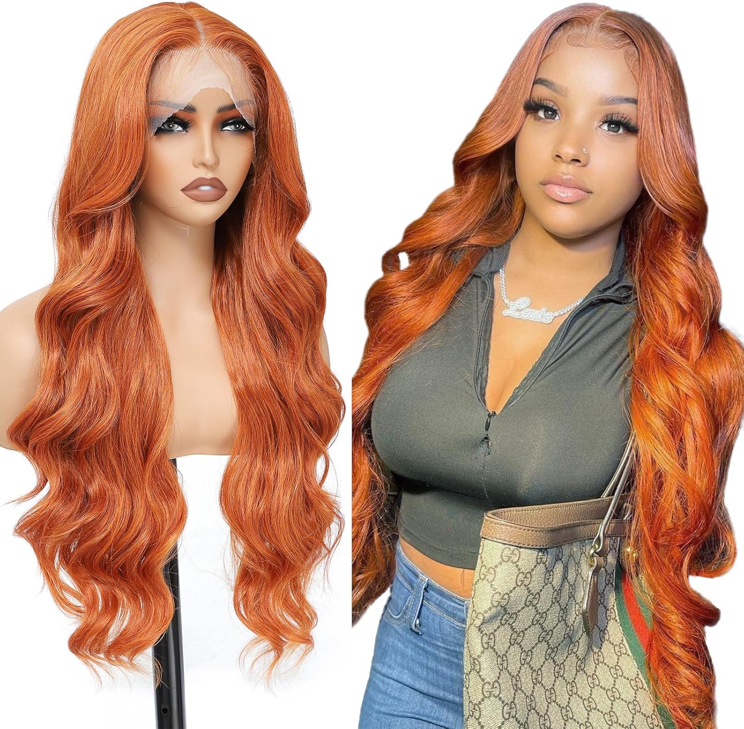 Perruque Gingembre Dentelle Body