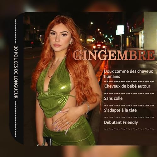 Vue 2 de Perruque Gingembre Dentelle Body