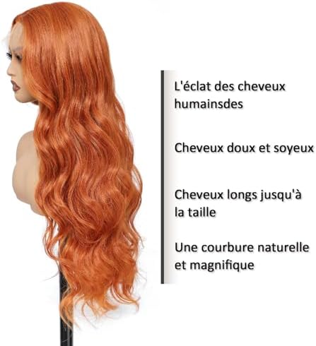 Vue 4 de Perruque Gingembre Dentelle Body