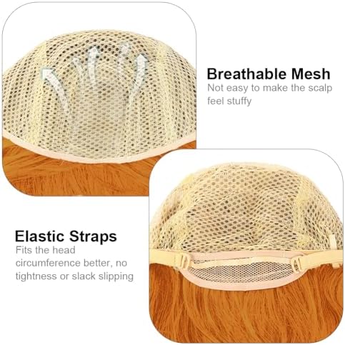 Vue 4 de Perruque Orange Femme Pcs