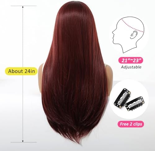 Vue 4 de Perruques Brun Roux Pour