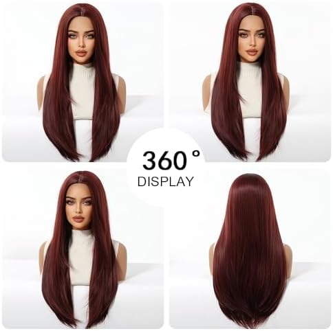 Vue 5 de Perruques Brun Roux Pour