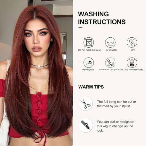 Vue 7 de Perruques Brun Roux Pour