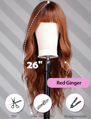 Vue 4 de Wokestar Longue Perruque Rousse