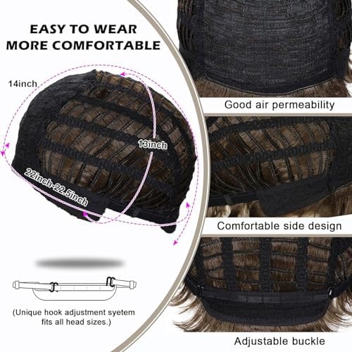 Vue 4 de Cheveux Longs Boucles Ondules