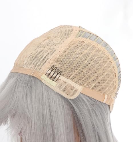 Vue 7 de Perruques Carrees Argentees Avec