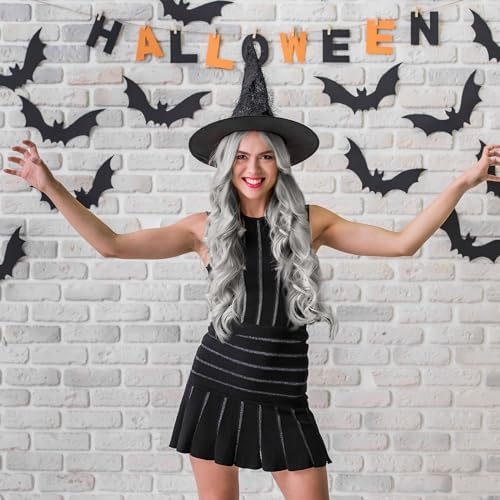 Vue 4 de Perruques Longues Ondulee Gris