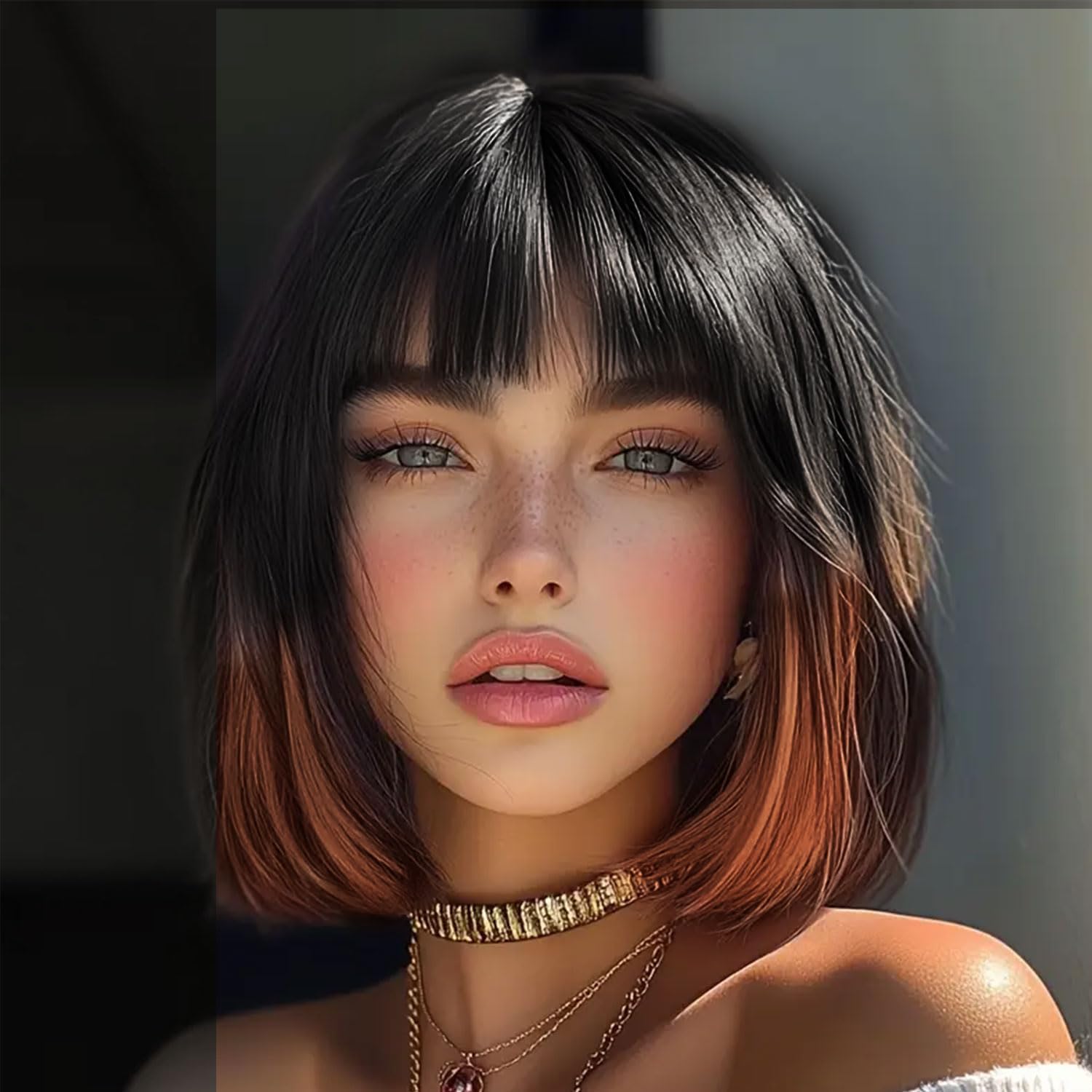 Perruque Courte Avec Frange