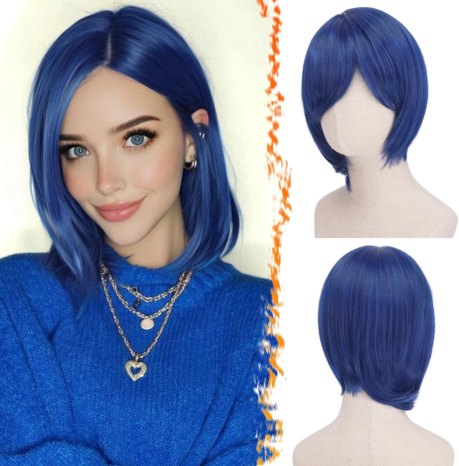 Barsdar Court Bleu Perruques