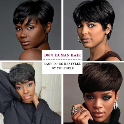 Vue 6 de Perruque Courte Short Pixie