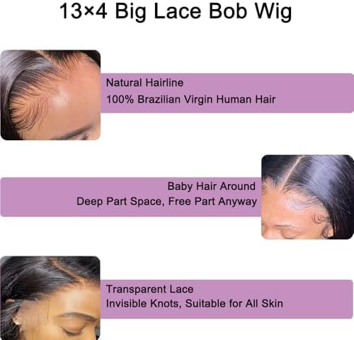 Vue 5 de Lace Frontal Bob