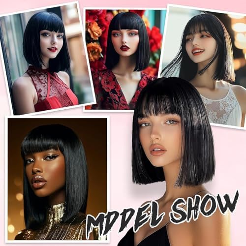 Vue 7 de Noir Straight Bob Wig