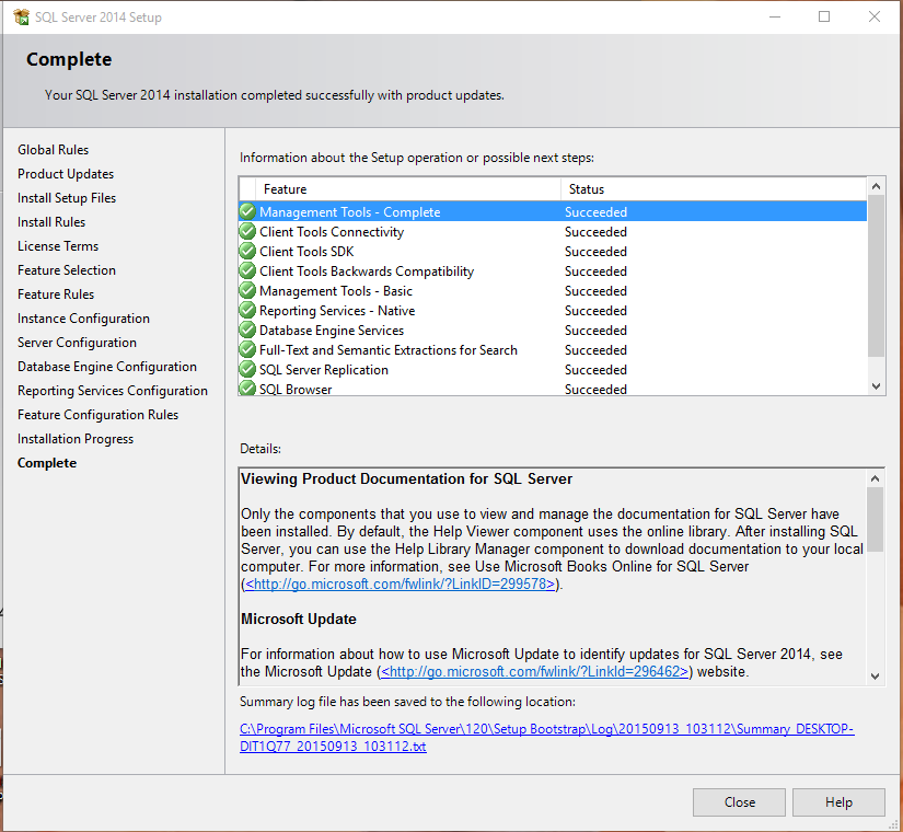 sql server 2012 express edition in windows 10 home issues