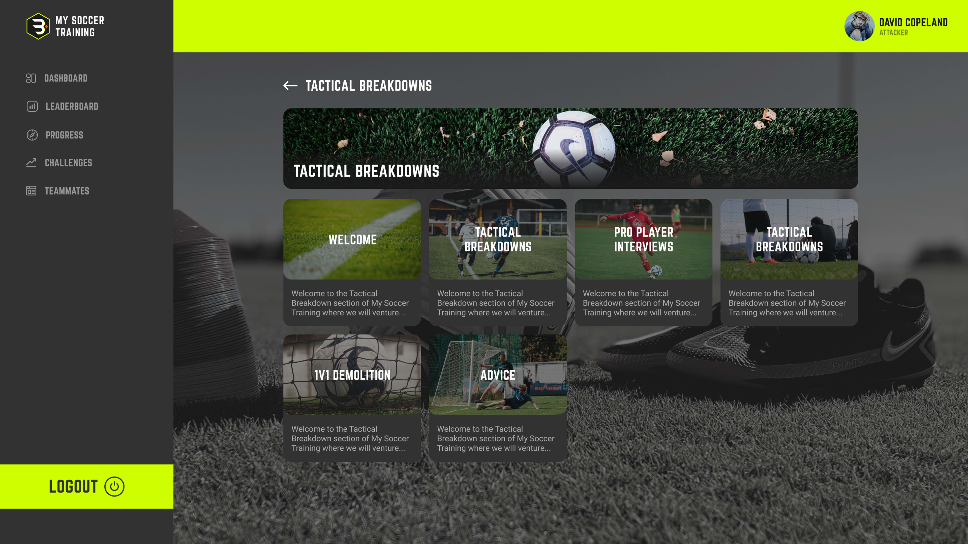 Beast Mode Soccer drill library and progress tracking