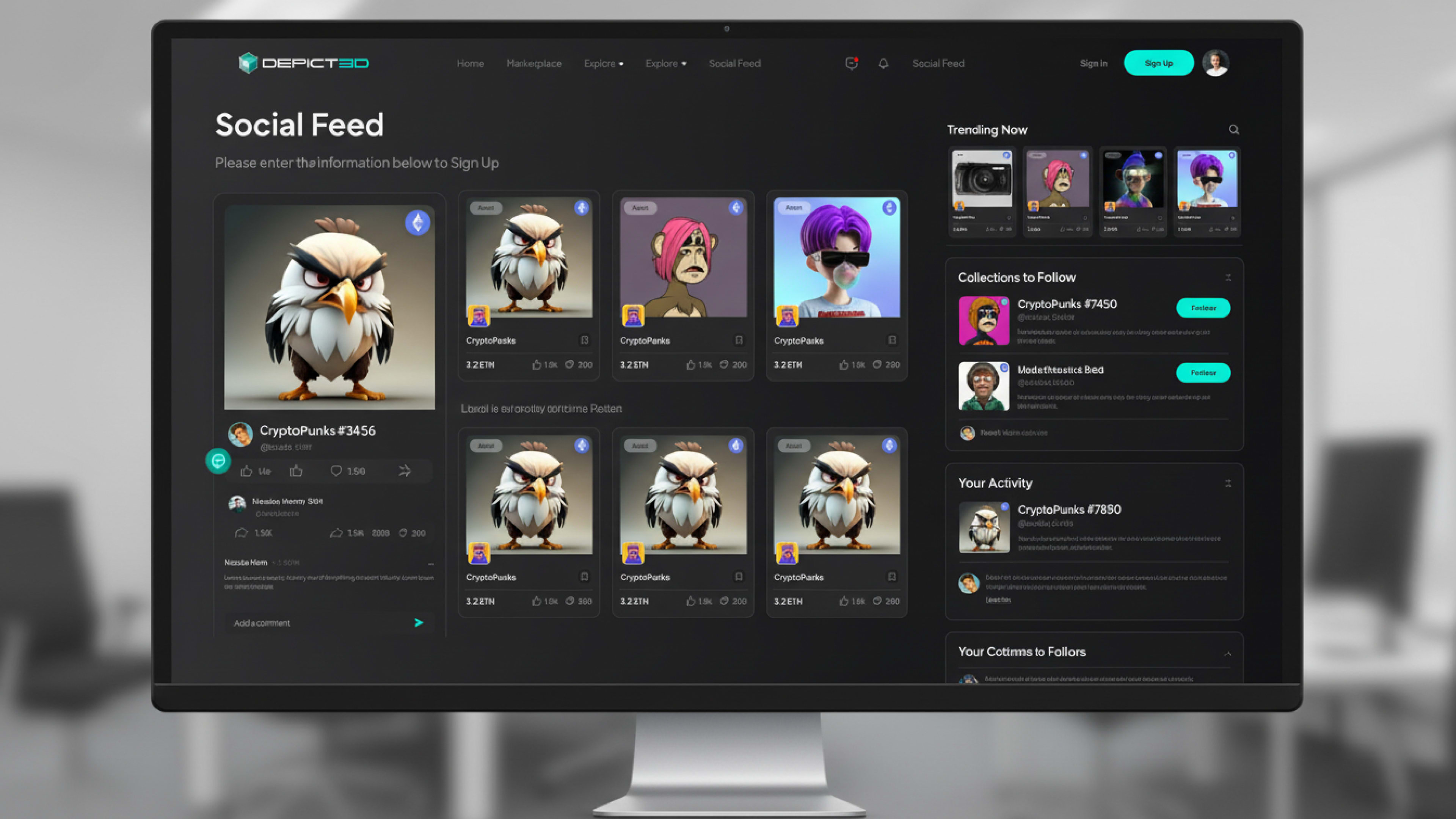 AI 3D NFT Creator art generation interface