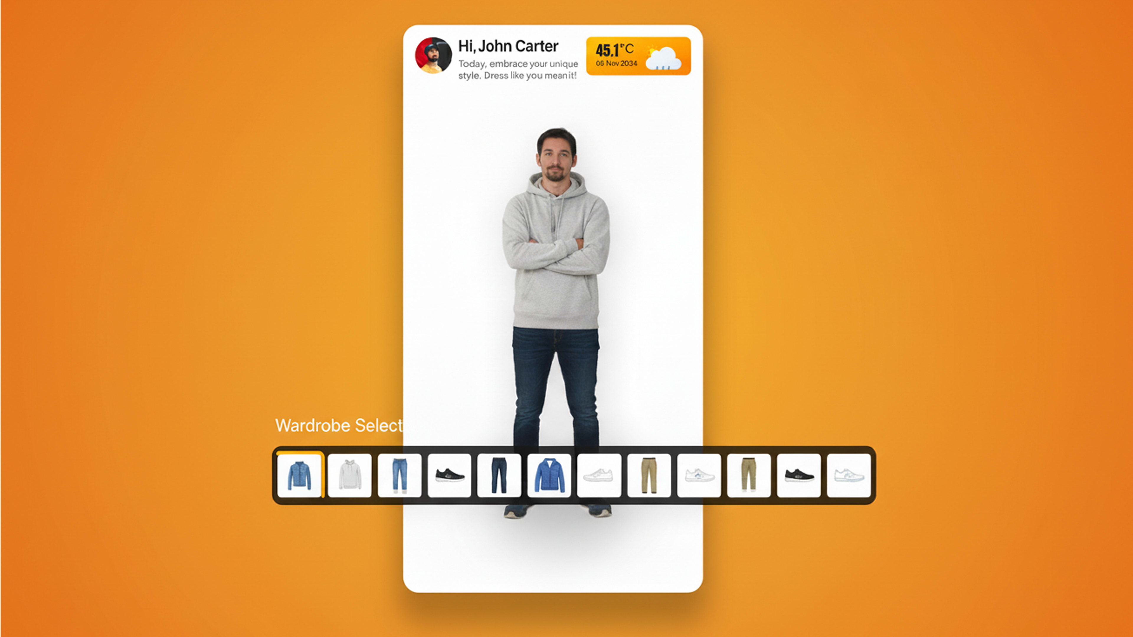 AI Virtual Try-On outfit visualization interface