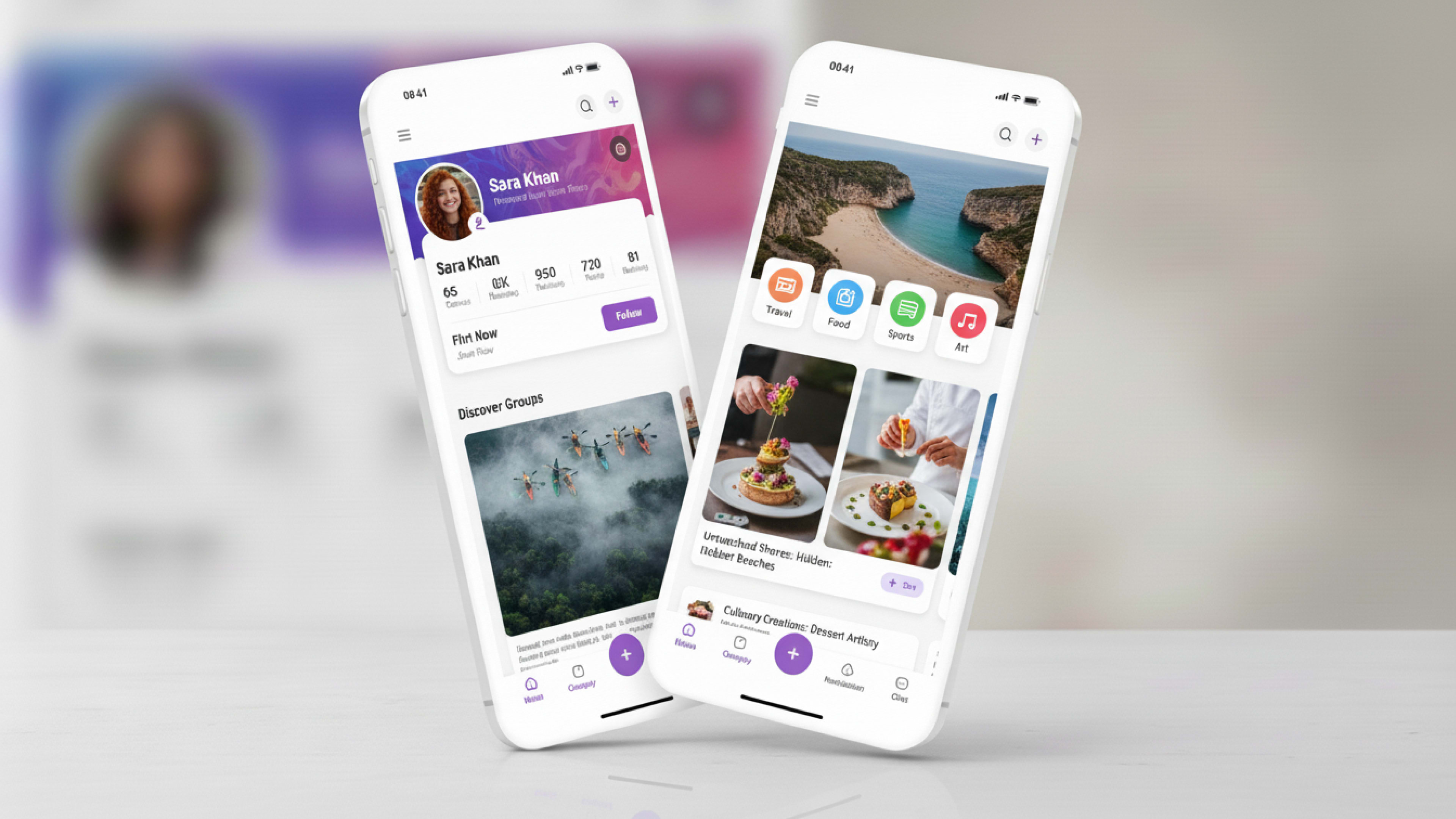 Social Platform main feed and discovery interface