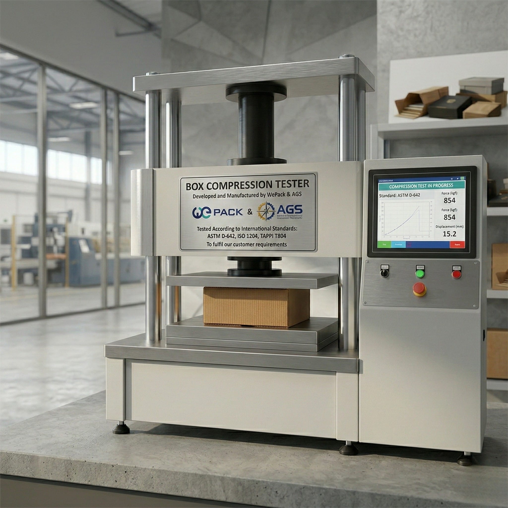 Box Compression Tester — developed by WePack & AGS