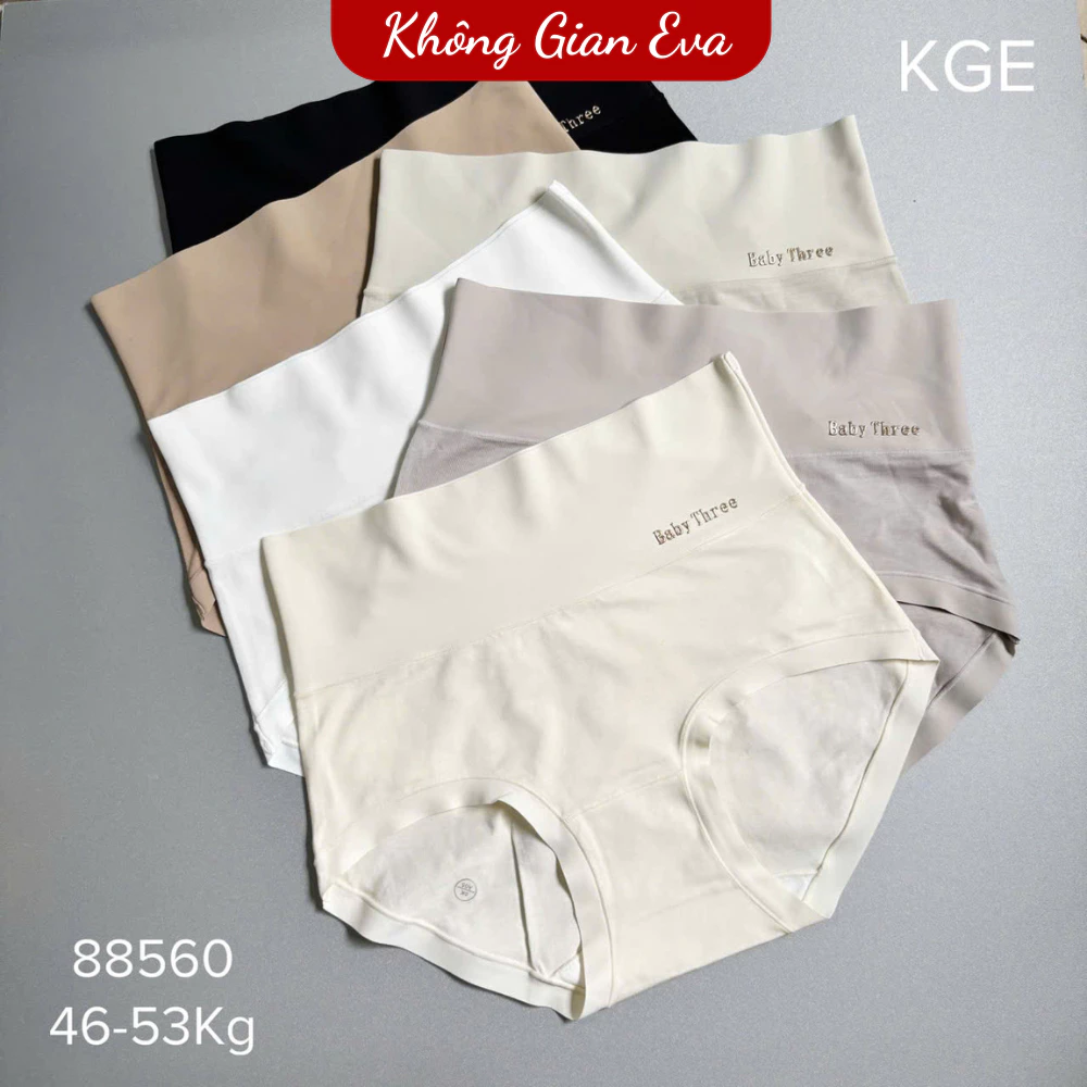 Quần lót nữ Cotton cạp cao phối cạp thun su ôm bụng không viền 88560 (48-58Kg)