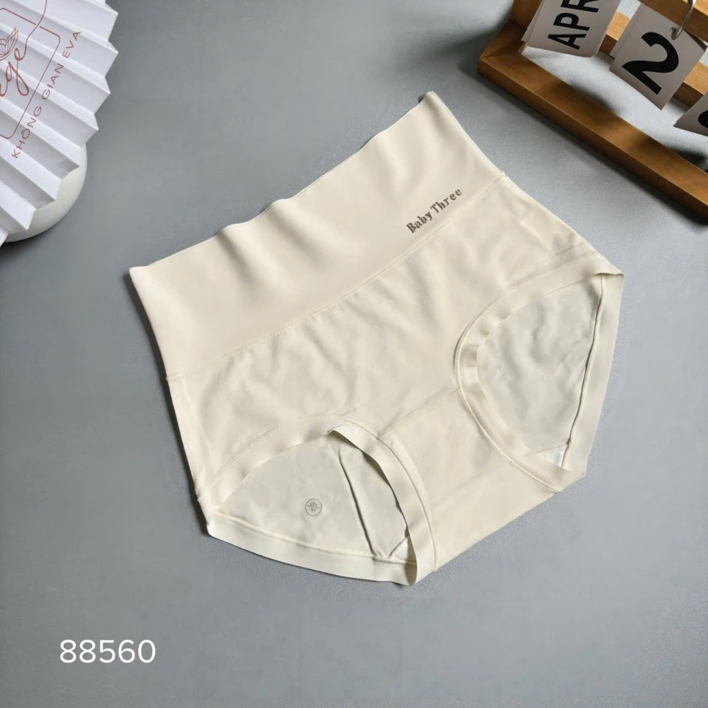 Quần lót nữ Cotton cạp cao phối cạp thun su ôm bụng không viền 88560 (48-58Kg) - 2
