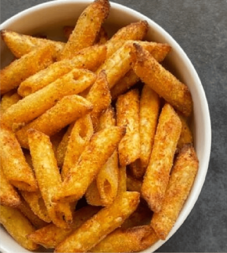 Extruded tube shaped snacks