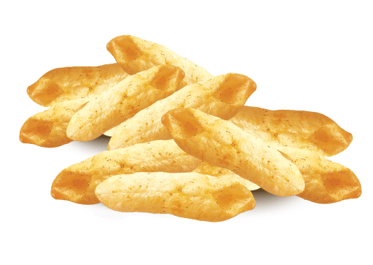 Extruded tube shaped snacks