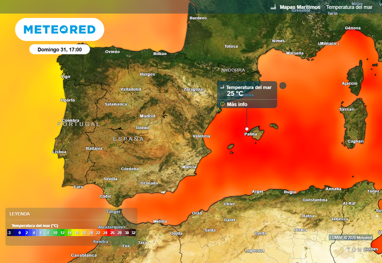 El Mediterráneo y el Cantábrico registran temperaturas históricas a finales de mayo