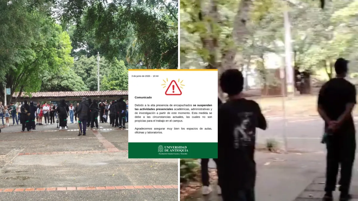Suspenden clases en la Universidad de Antioquia por disturbios y detonaciones dentro del campus