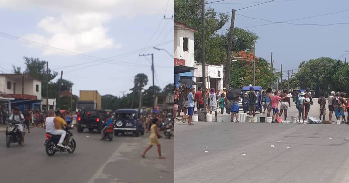 Protesta por escasez de agua en Mantilla