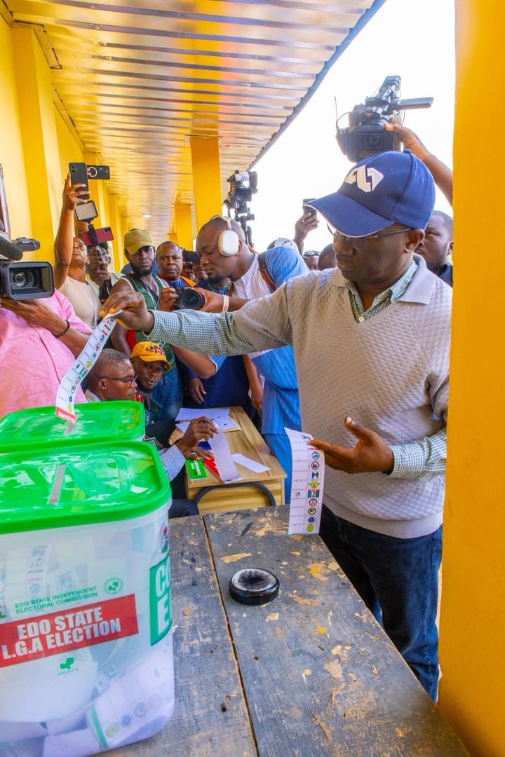 Edo LG Elections Peaceful as Governor Okpebholo Votes