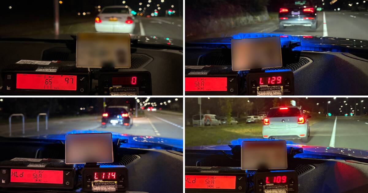 Four young drivers faced fines and licence suspensions after speeding incidents in Canberra