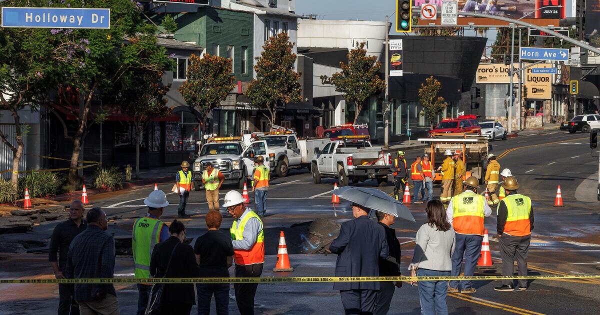 Major water main breaks disrupt Los Angeles neighborhoods, causing widespread flooding and infrastructure damage