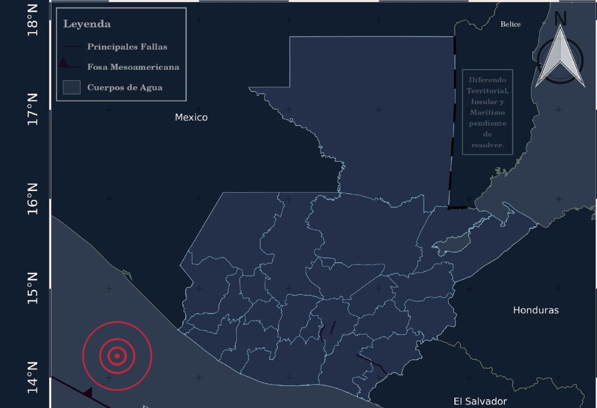 Guatemala registra sismo de 5.5 grados en su costa sur
