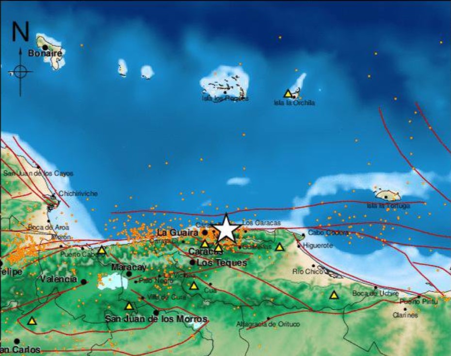 Funvisis registra sismo de 3.1 grados al norte de Naiguatá
