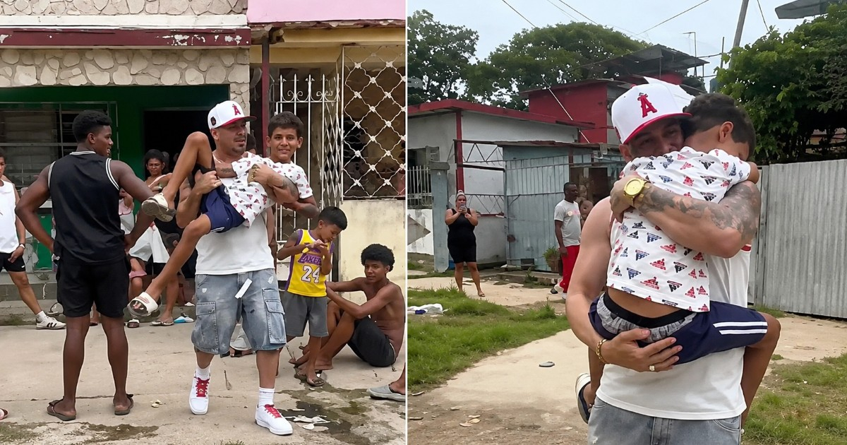 Cubano regresa a la isla tras cuatro años y revive emotivo reencuentro con su hijo