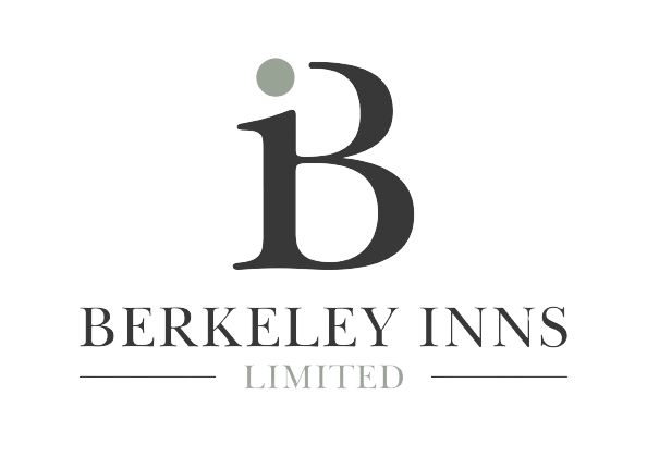 Berkeley Inns Limited logo featuring stylized B with decorative dot above in gray and sage green