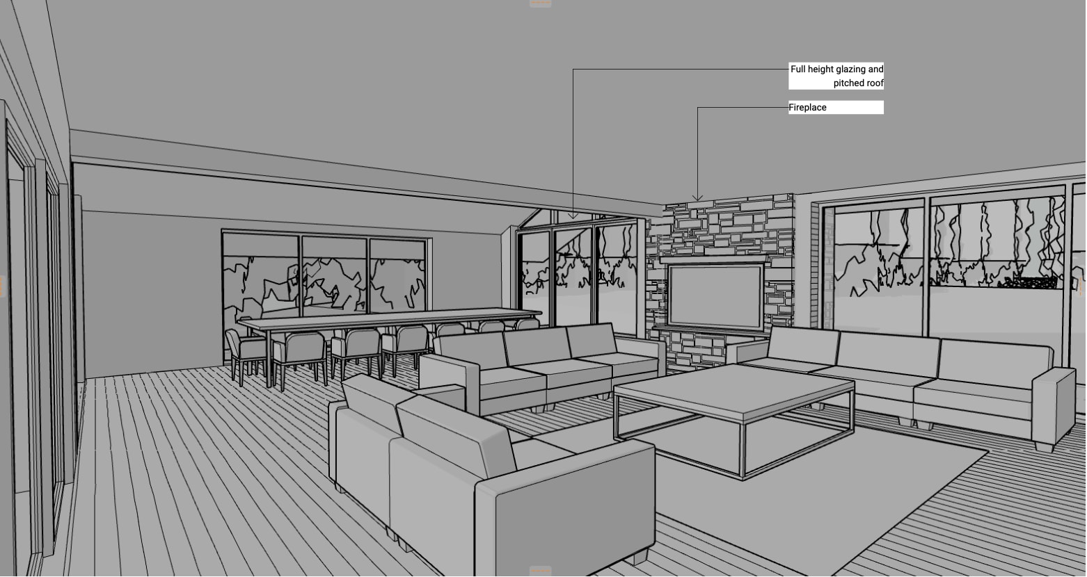 PLACEHOLDER: Concept model view comparing the existing house with the proposed design