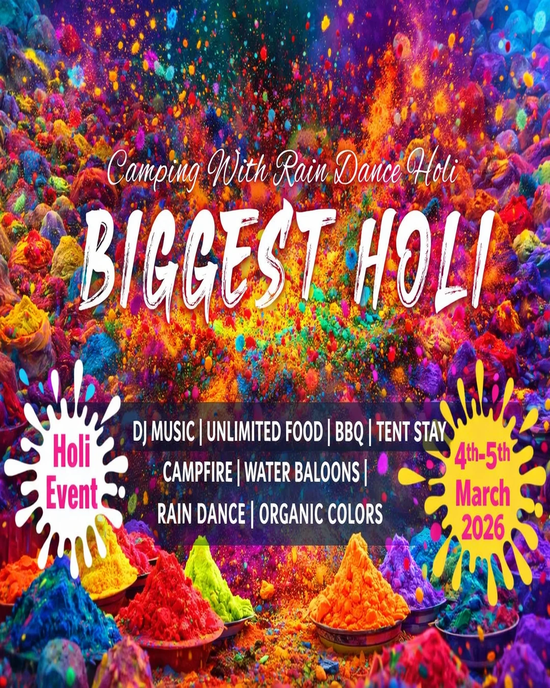 Holi event at Pawna Lake
