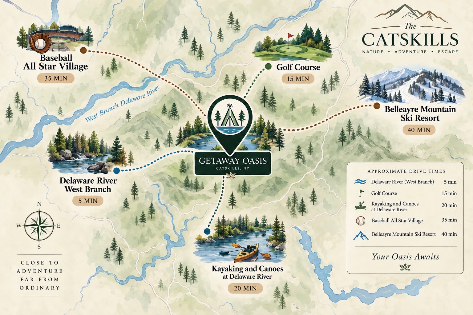 Location map showing nearby attractions